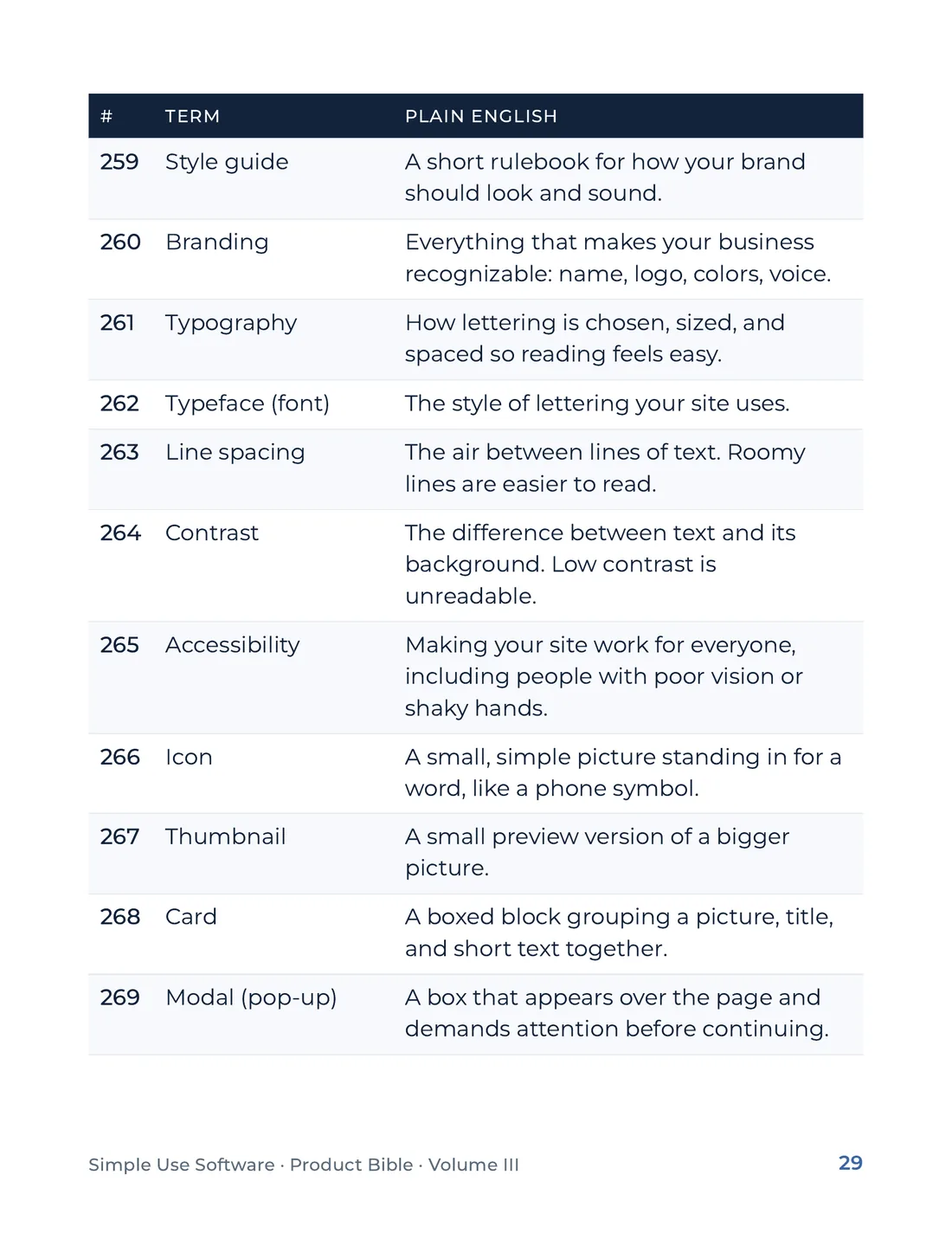 Product Bible, The Plain English Engine, page 29