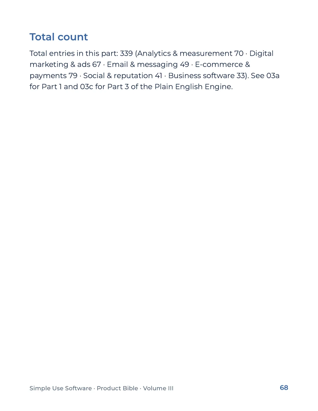 Product Bible, The Plain English Engine, page 68