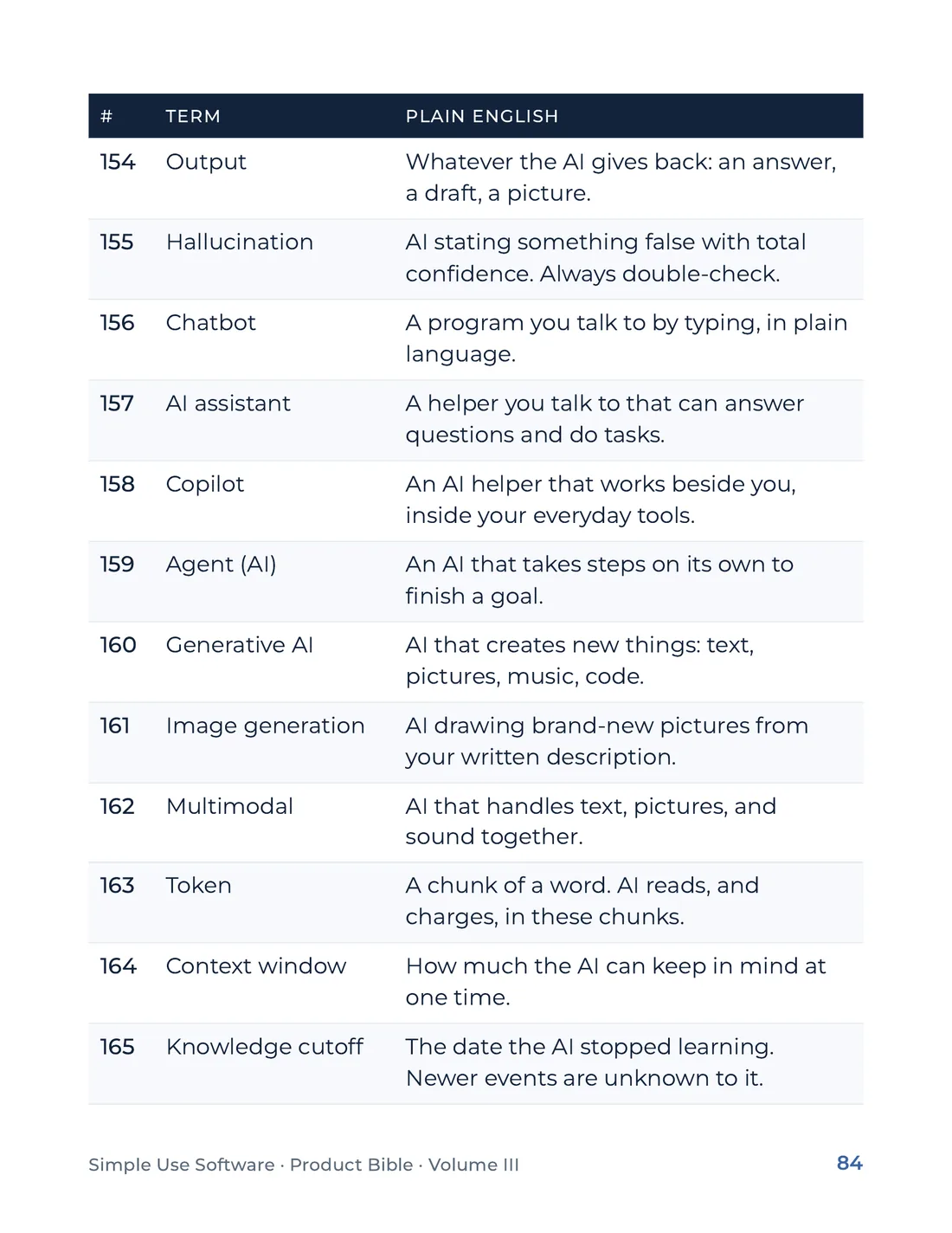 Product Bible, The Plain English Engine, page 84