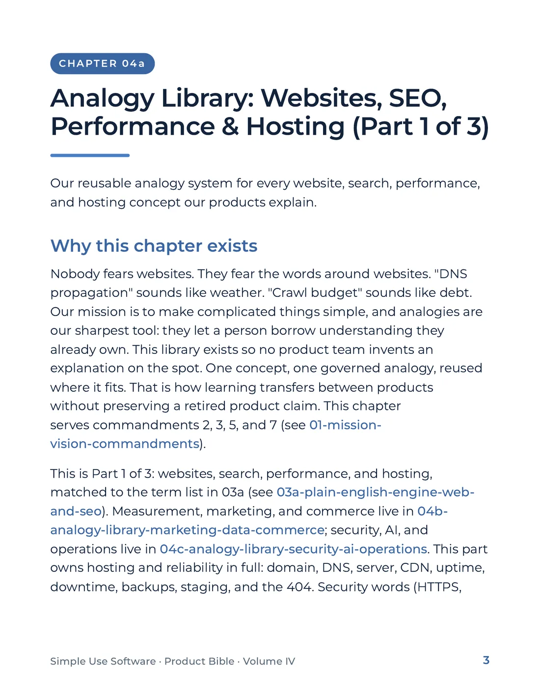 Product Bible, The Analogy Library, page 3