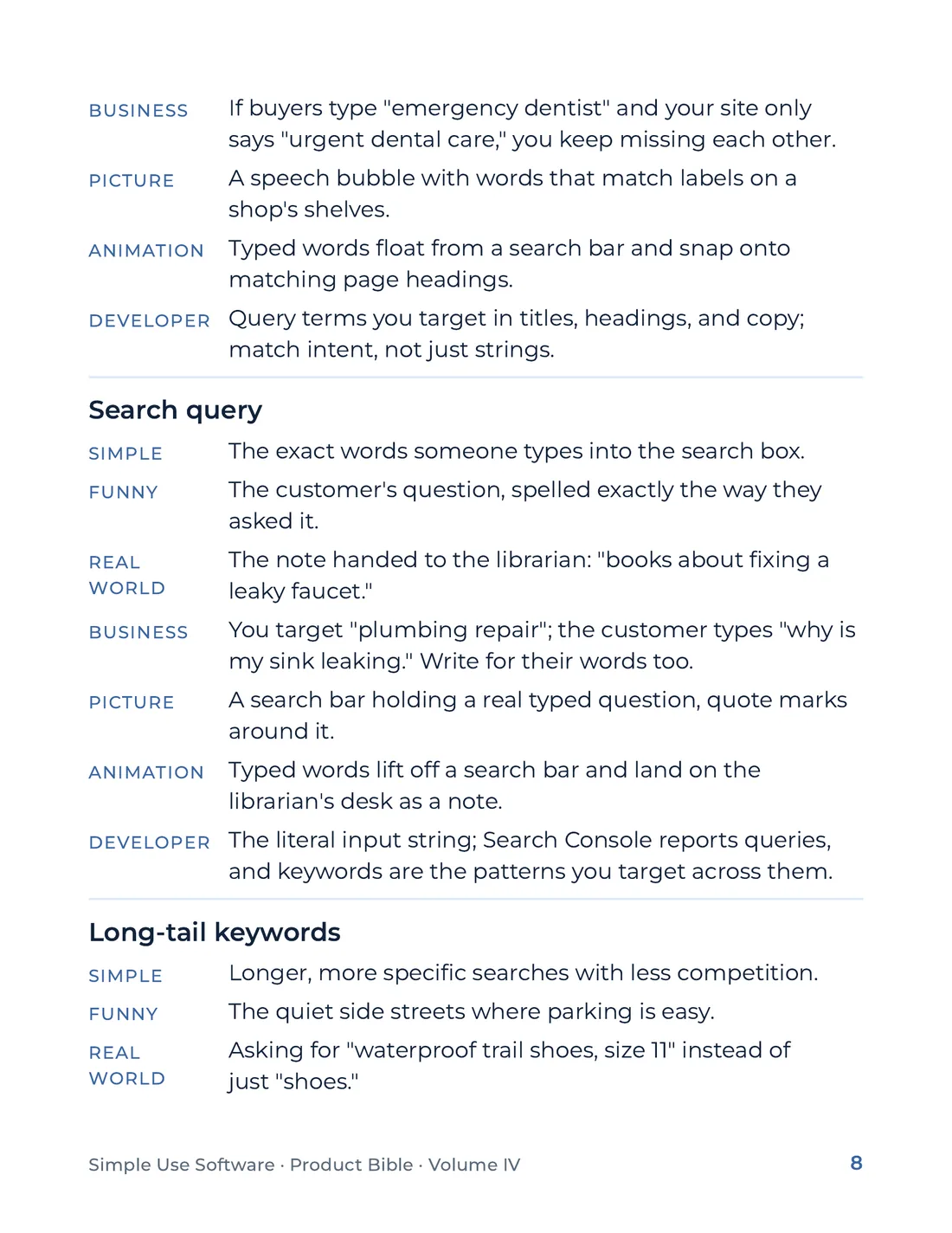 Product Bible, The Analogy Library, page 8