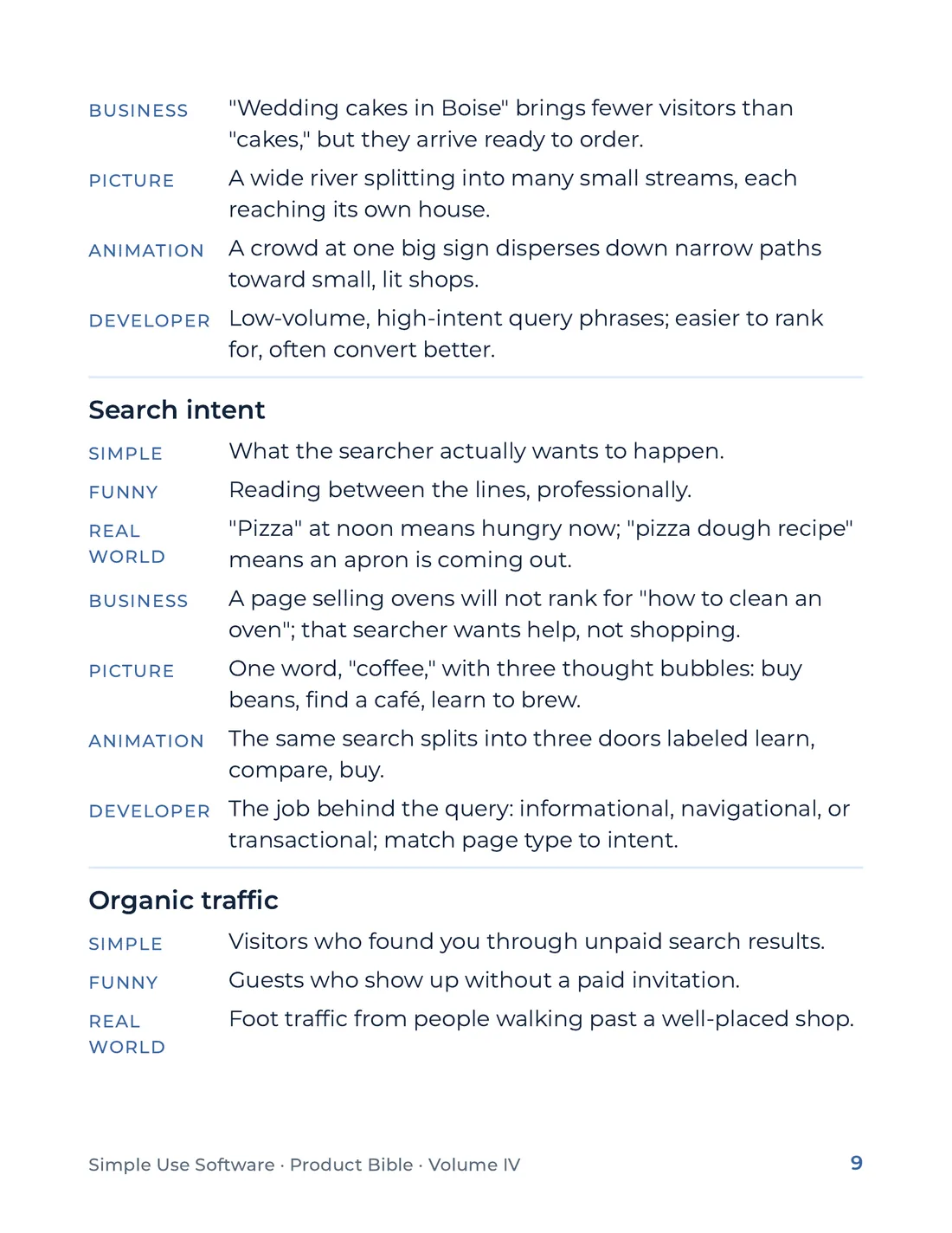 Product Bible, The Analogy Library, page 9
