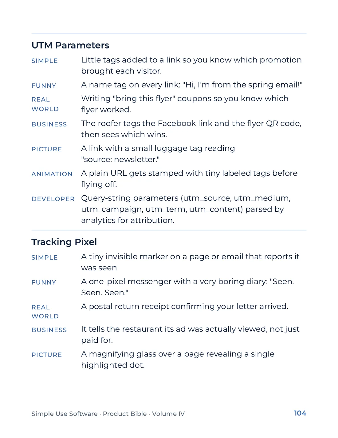 Product Bible, The Analogy Library, page 104