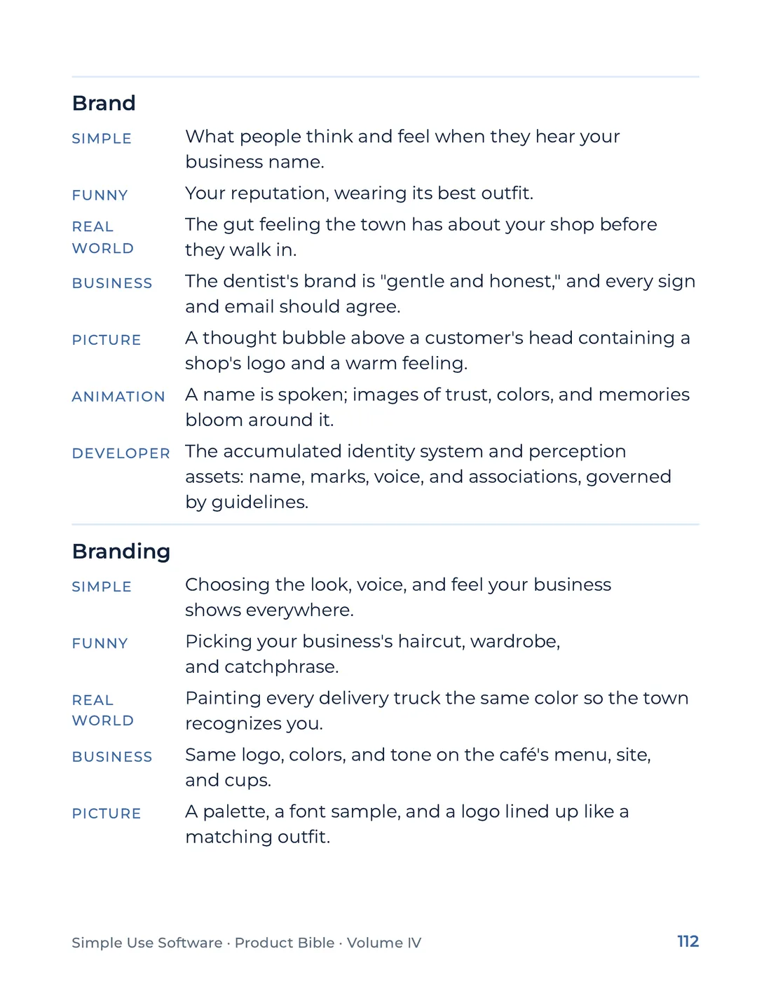 Product Bible, The Analogy Library, page 112