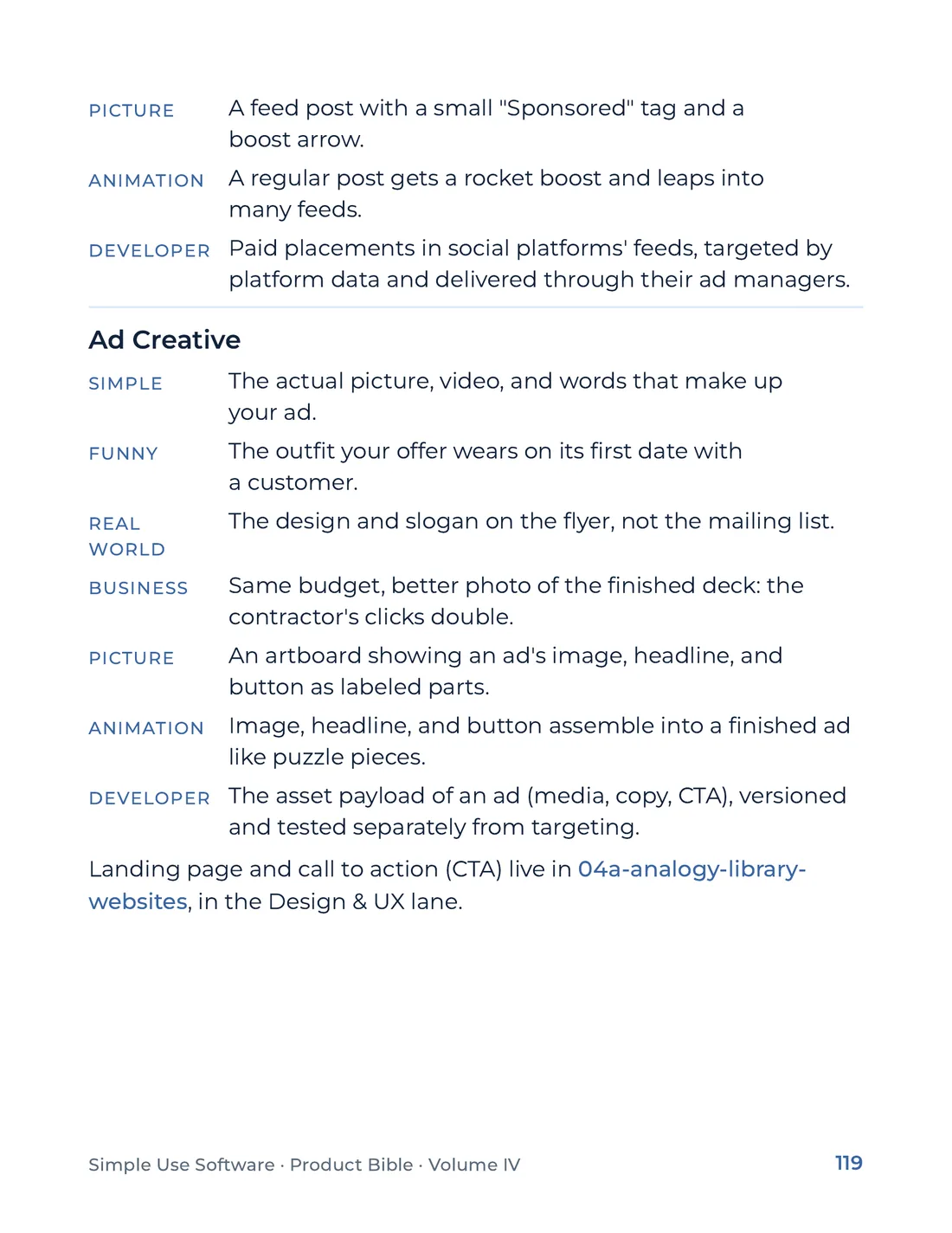 Product Bible, The Analogy Library, page 119