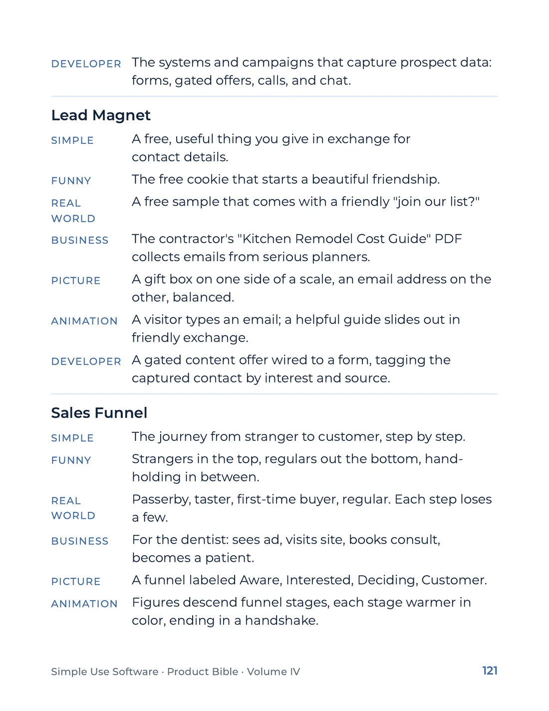 Product Bible, The Analogy Library, page 121