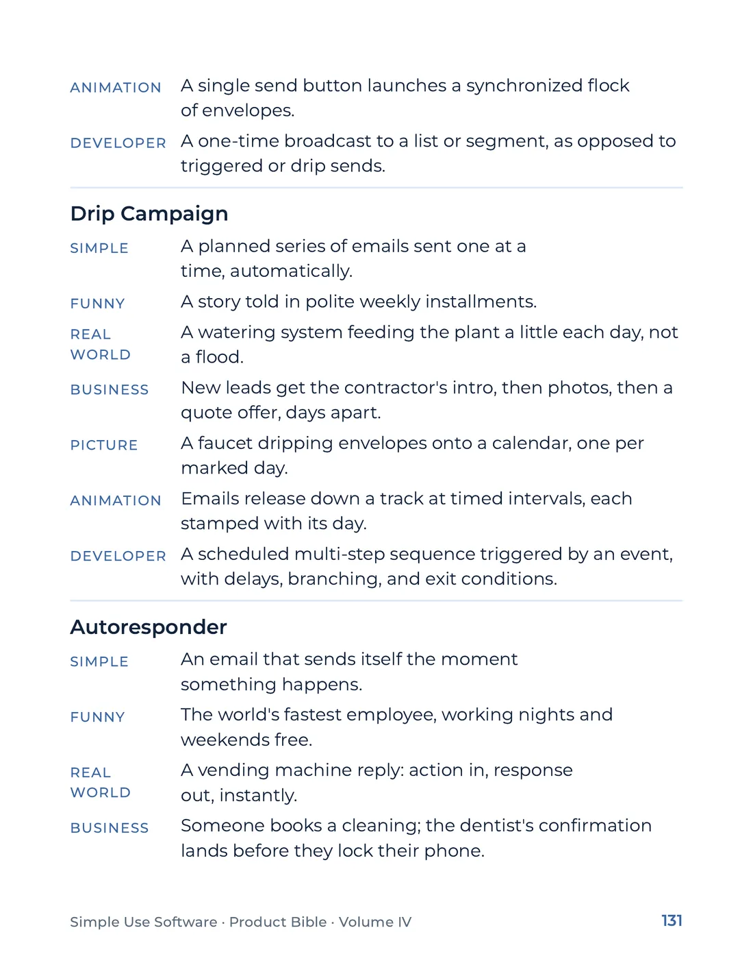 Product Bible, The Analogy Library, page 131