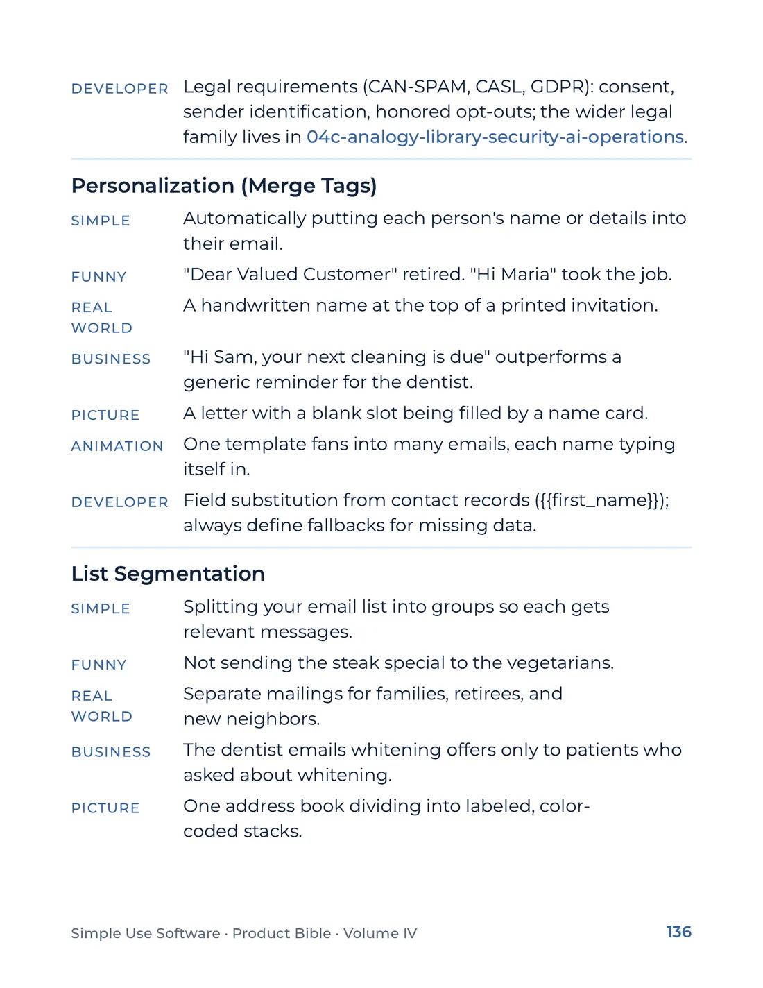 Product Bible, The Analogy Library, page 136