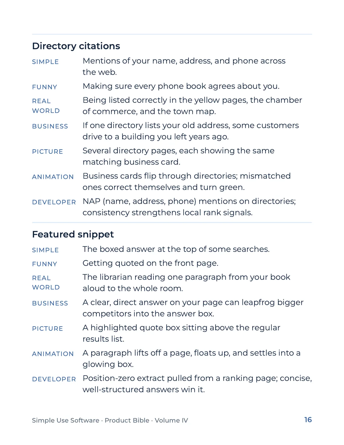 Product Bible, The Analogy Library, page 16