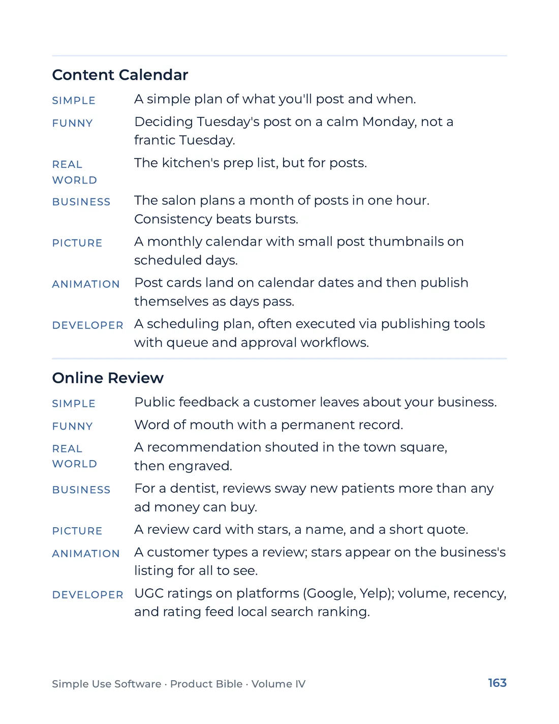 Product Bible, The Analogy Library, page 163