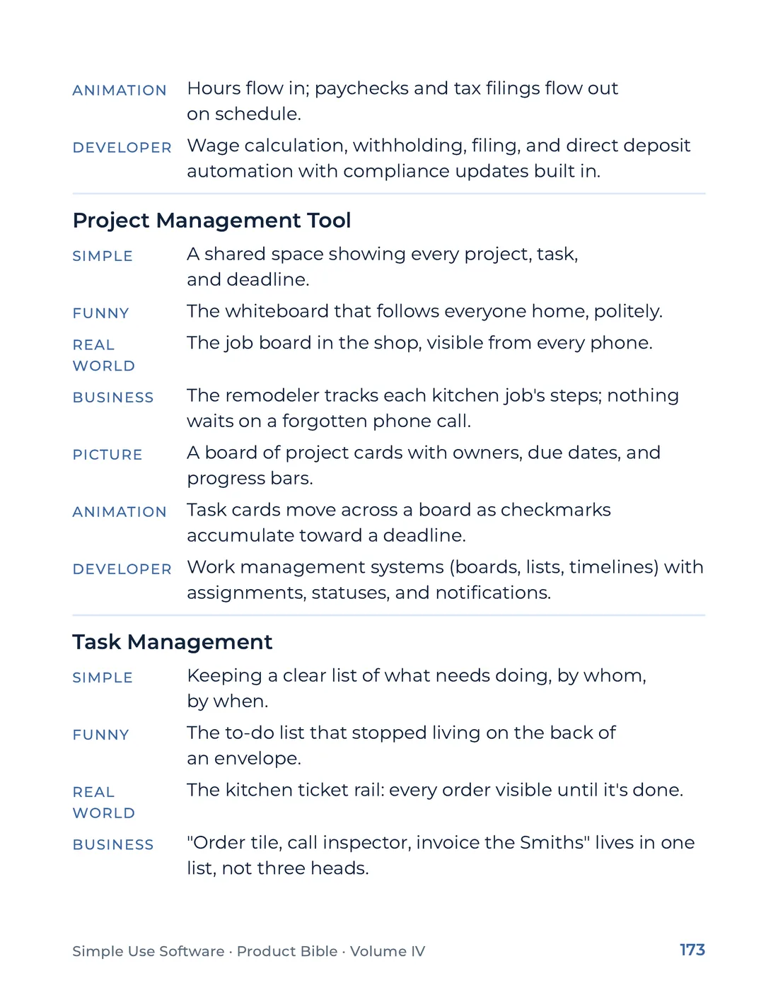 Product Bible, The Analogy Library, page 173