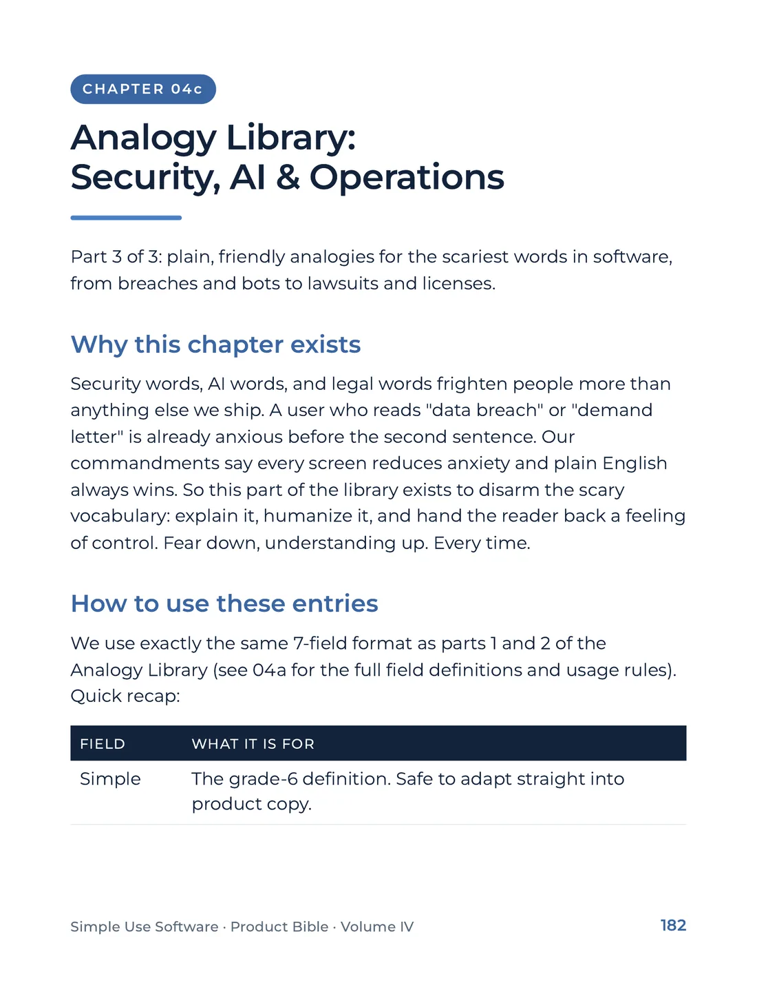 Product Bible, The Analogy Library, page 182