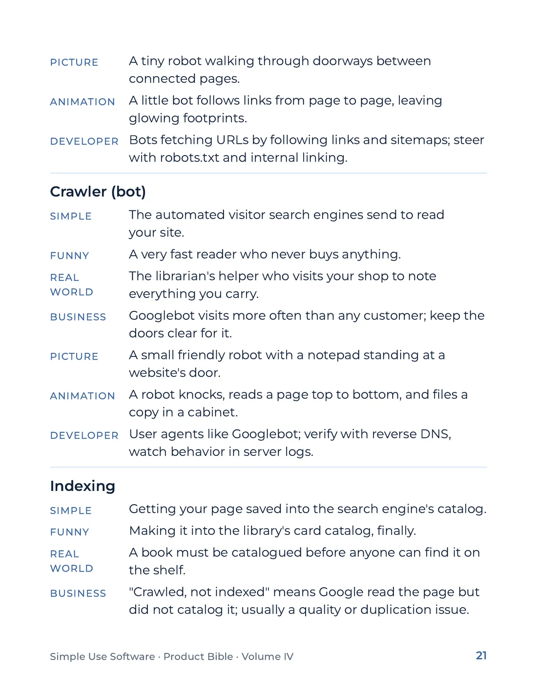 Product Bible, The Analogy Library, page 21