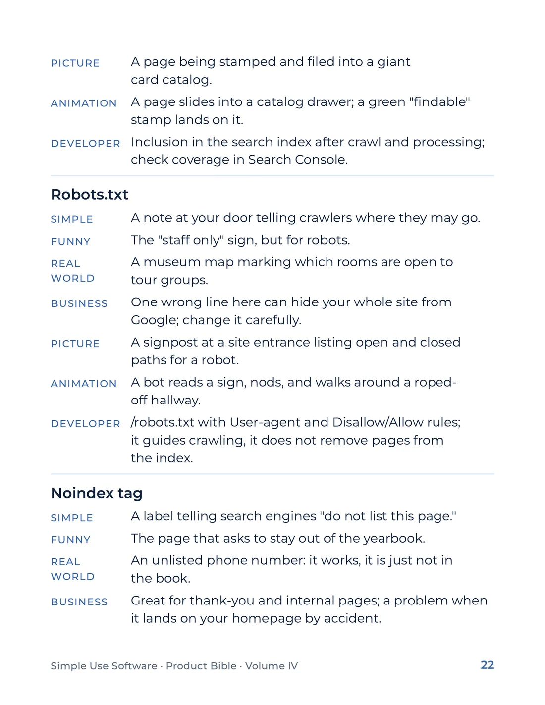 Product Bible, The Analogy Library, page 22
