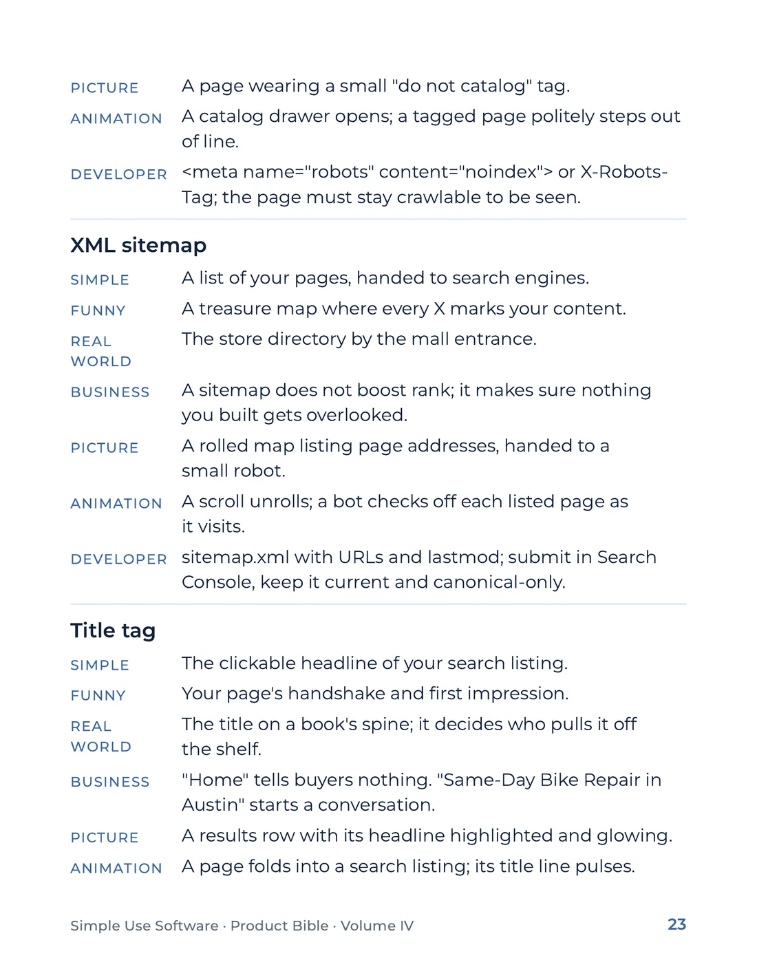 Product Bible, The Analogy Library, page 23