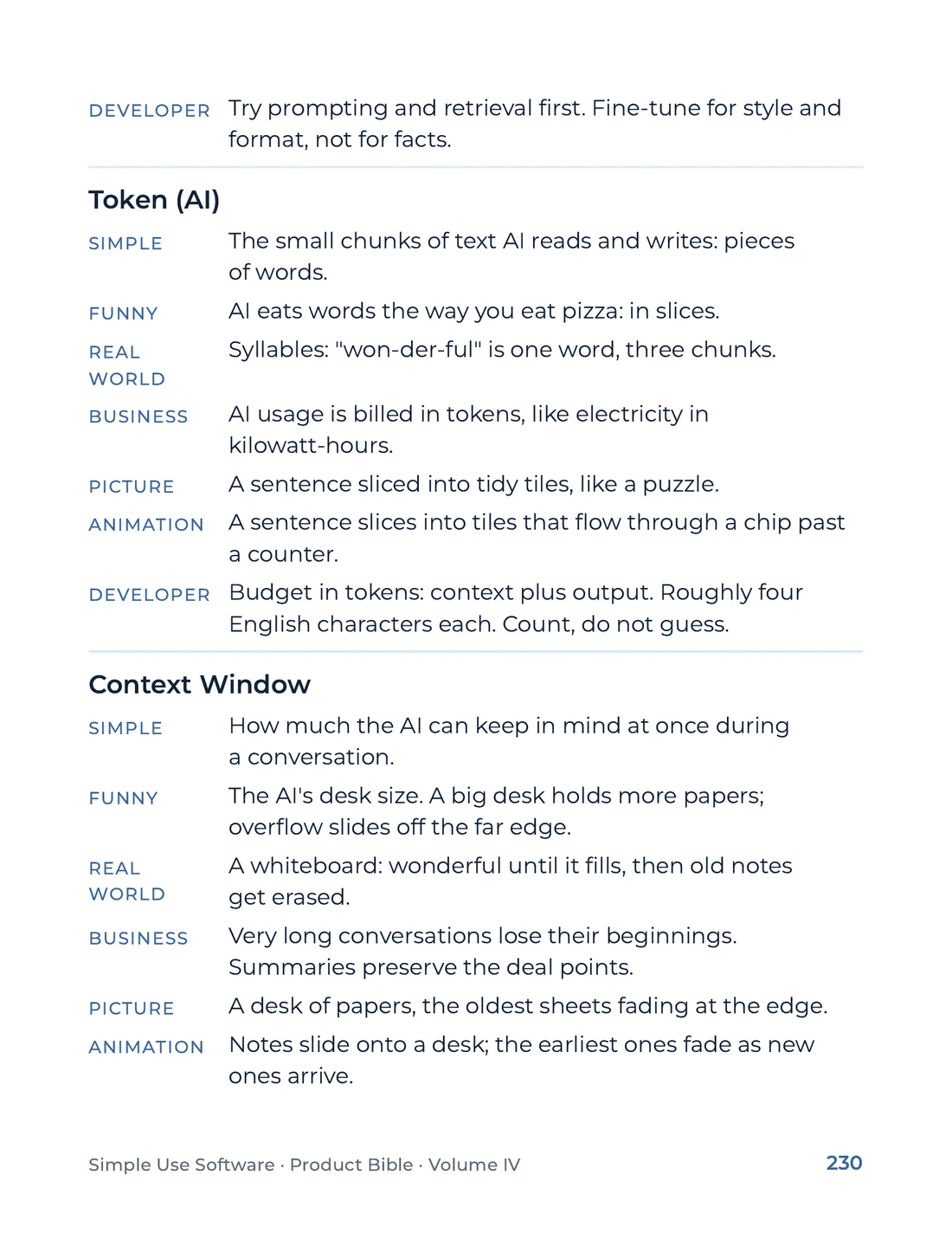Product Bible, The Analogy Library, page 230