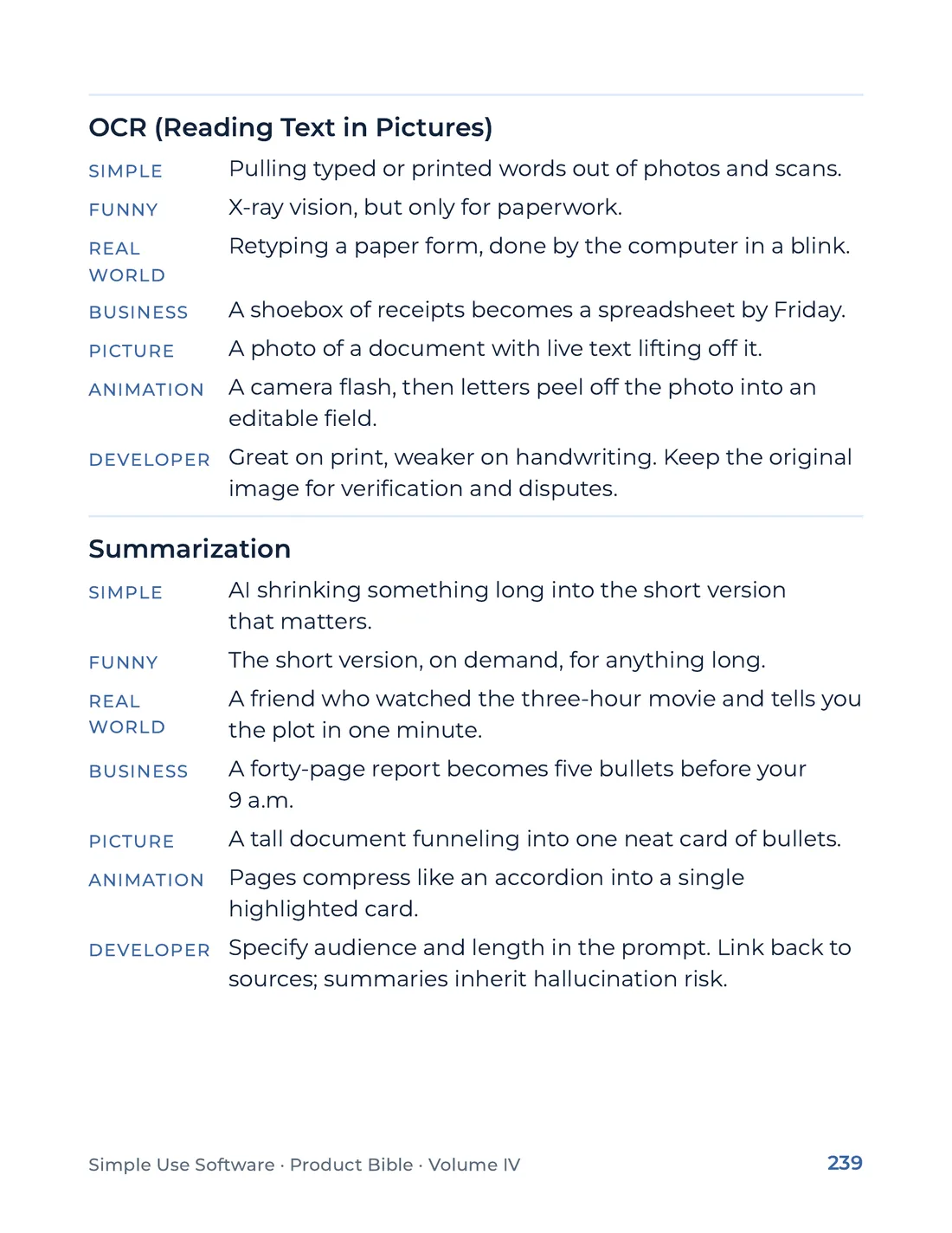 Product Bible, The Analogy Library, page 239