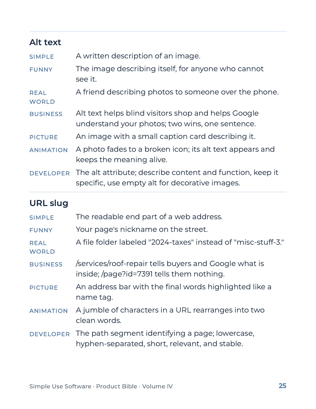 Product Bible, The Analogy Library, page 25