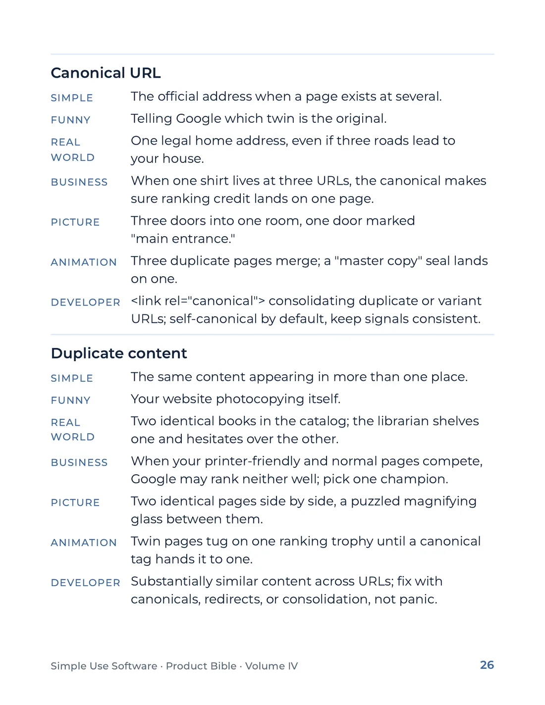 Product Bible, The Analogy Library, page 26