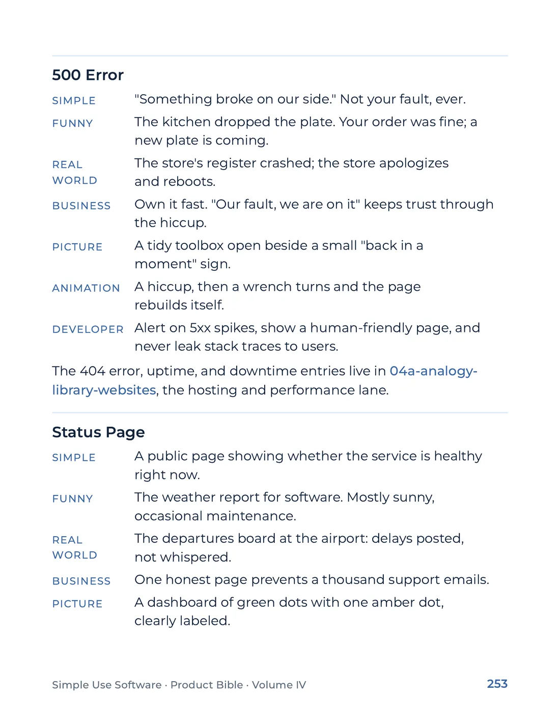 Product Bible, The Analogy Library, page 253