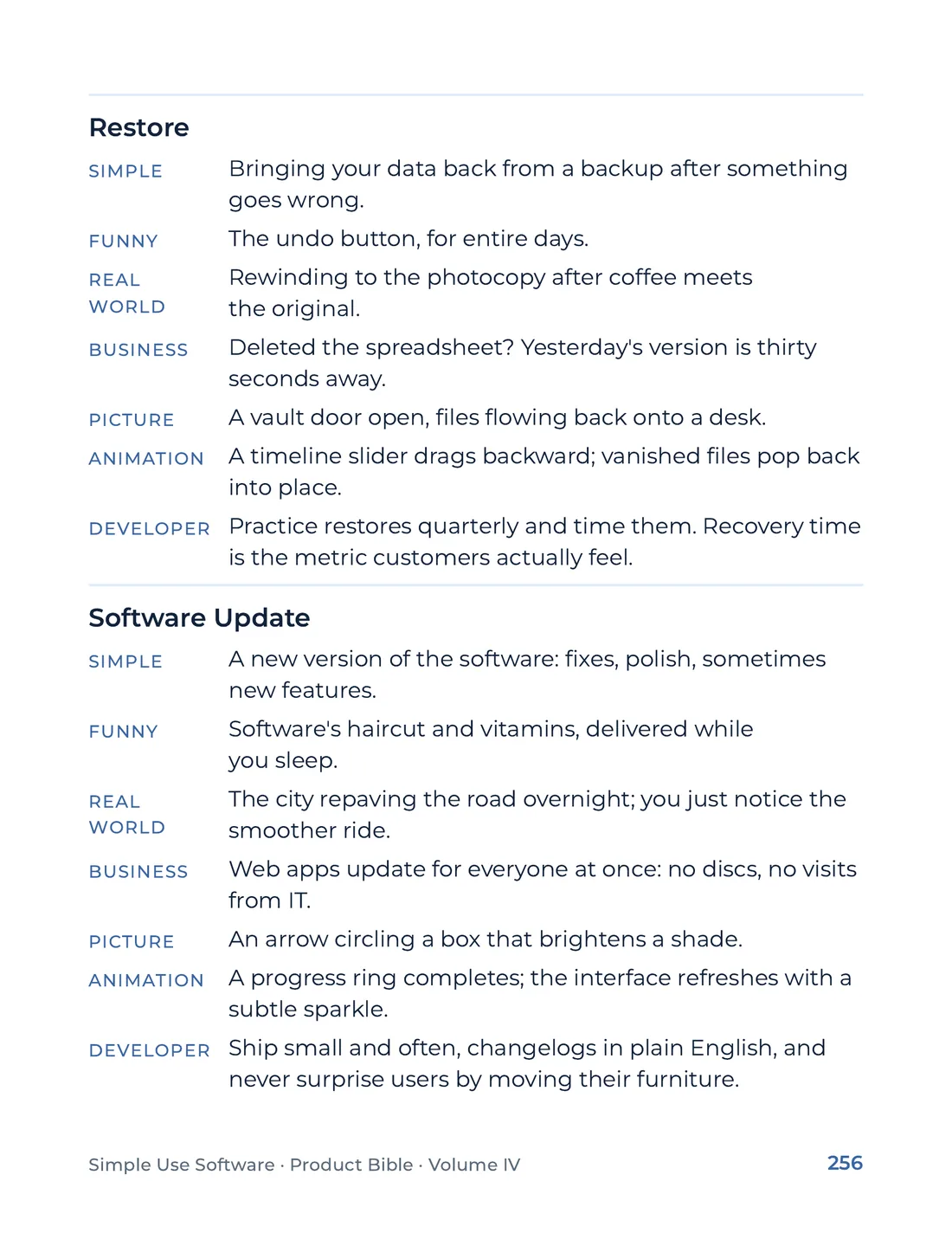 Product Bible, The Analogy Library, page 256