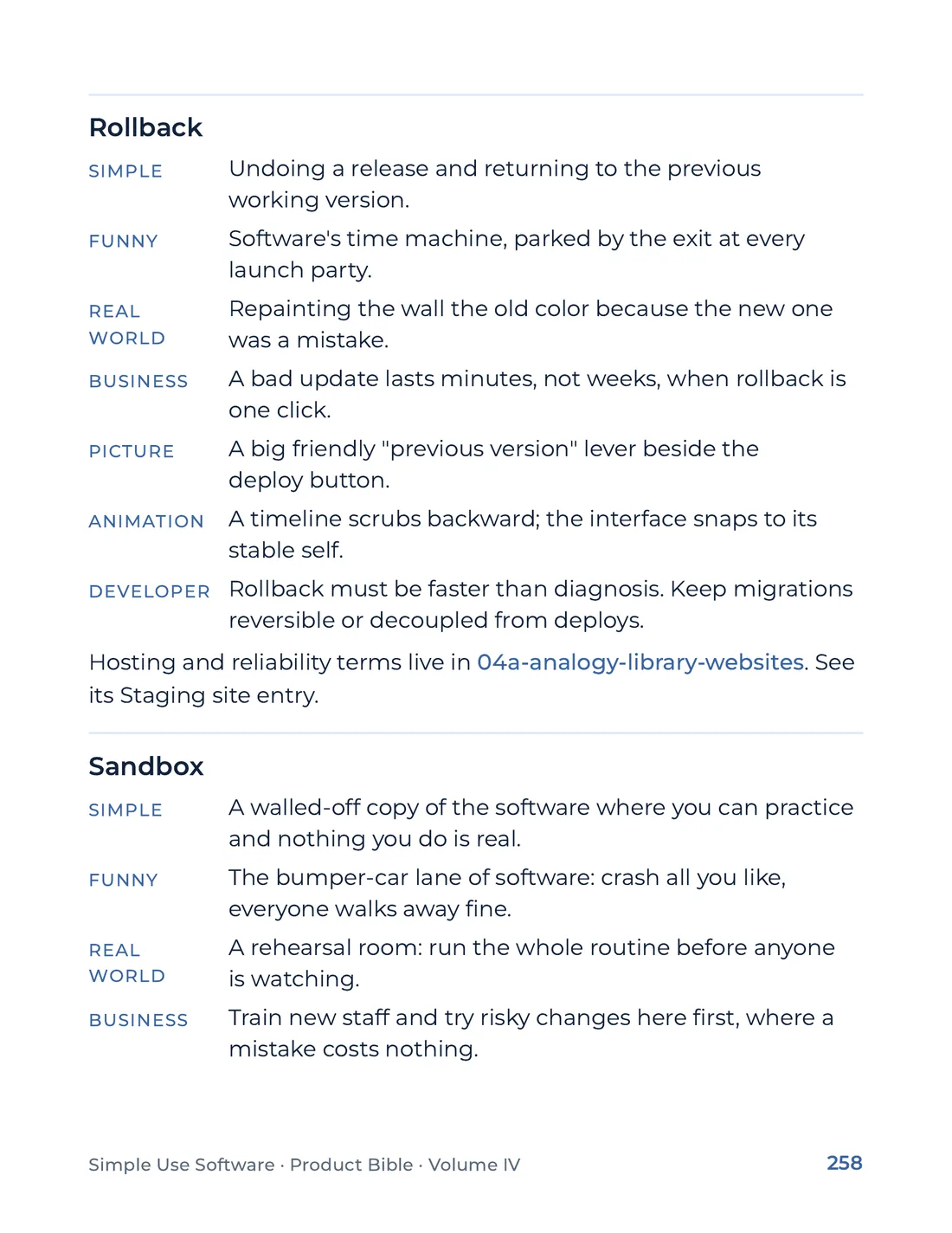 Product Bible, The Analogy Library, page 258