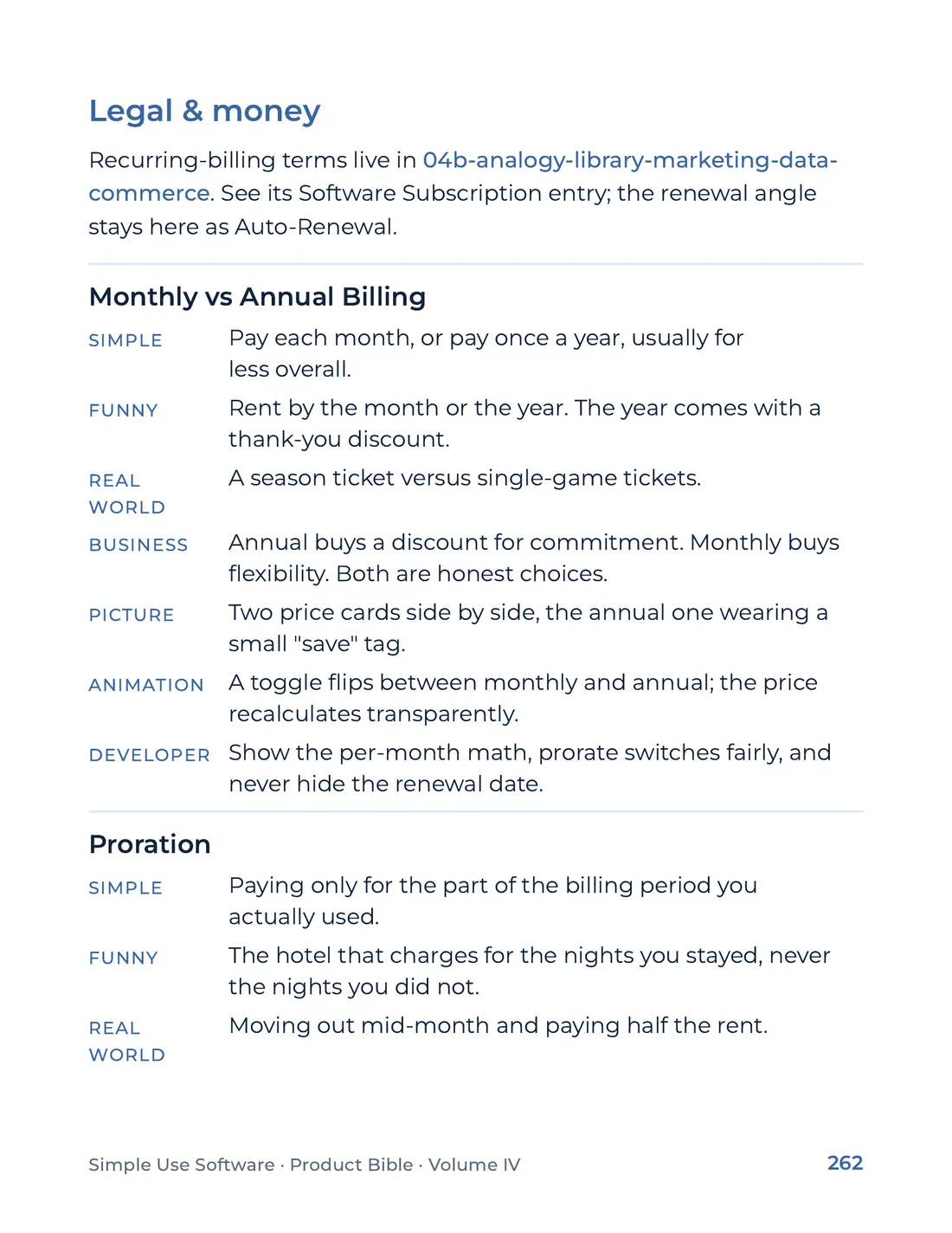 Product Bible, The Analogy Library, page 262