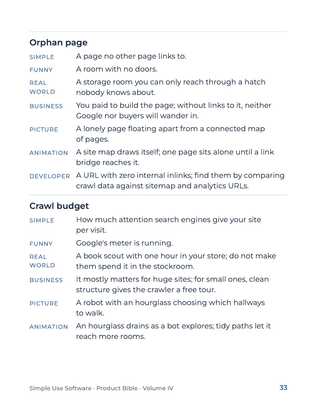 Product Bible, The Analogy Library, page 33