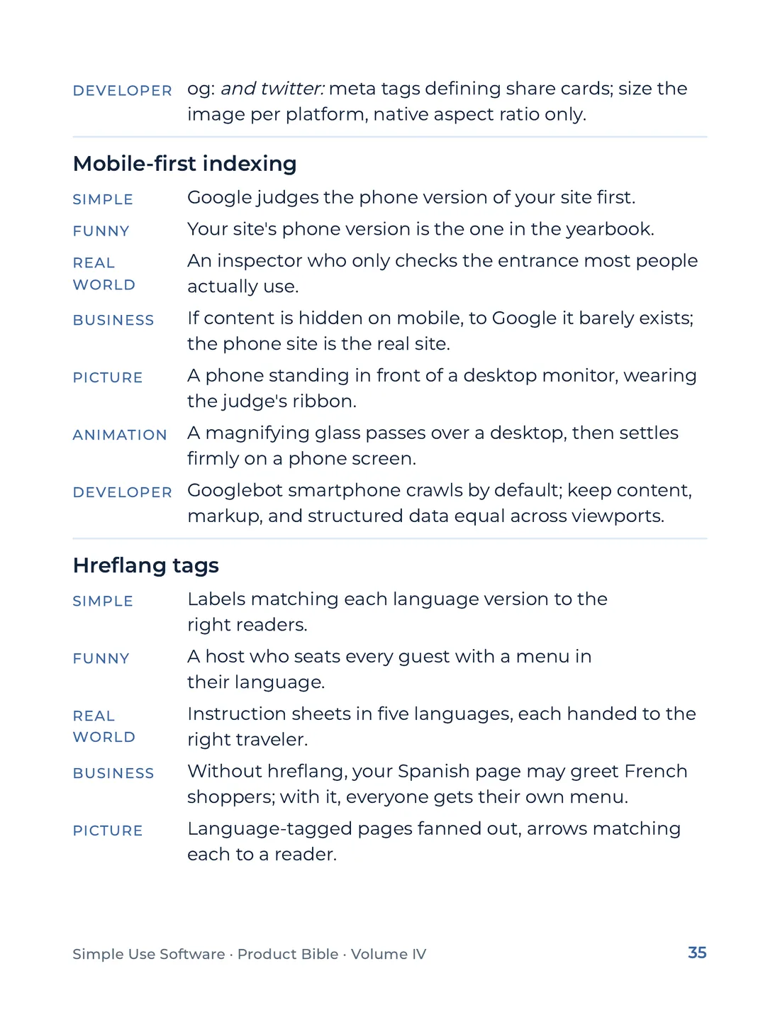 Product Bible, The Analogy Library, page 35