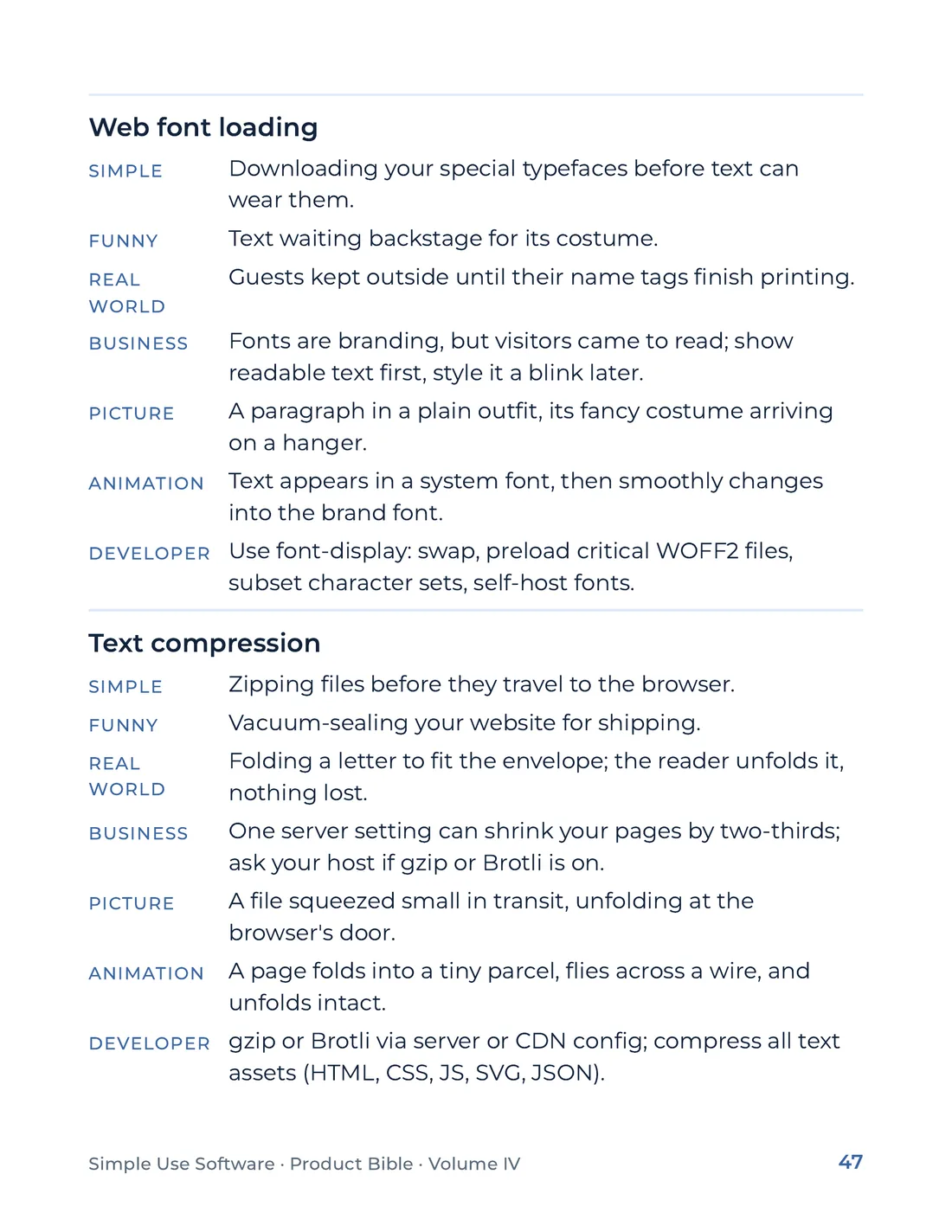 Product Bible, The Analogy Library, page 47