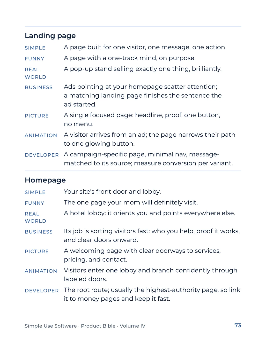 Product Bible, The Analogy Library, page 73