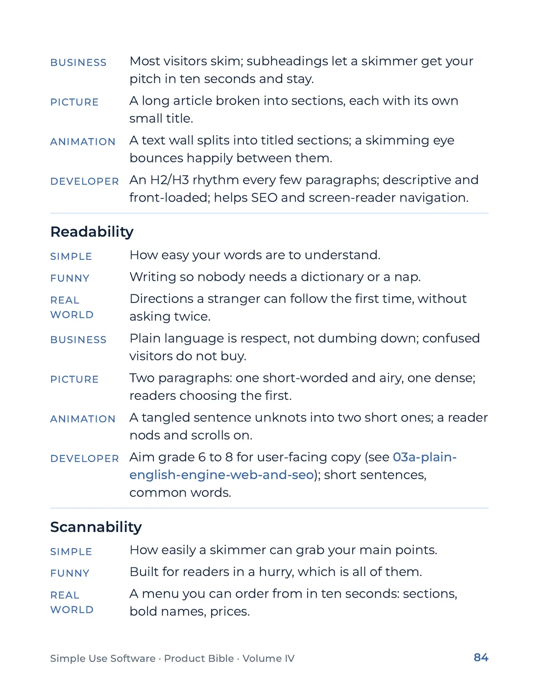Product Bible, The Analogy Library, page 84
