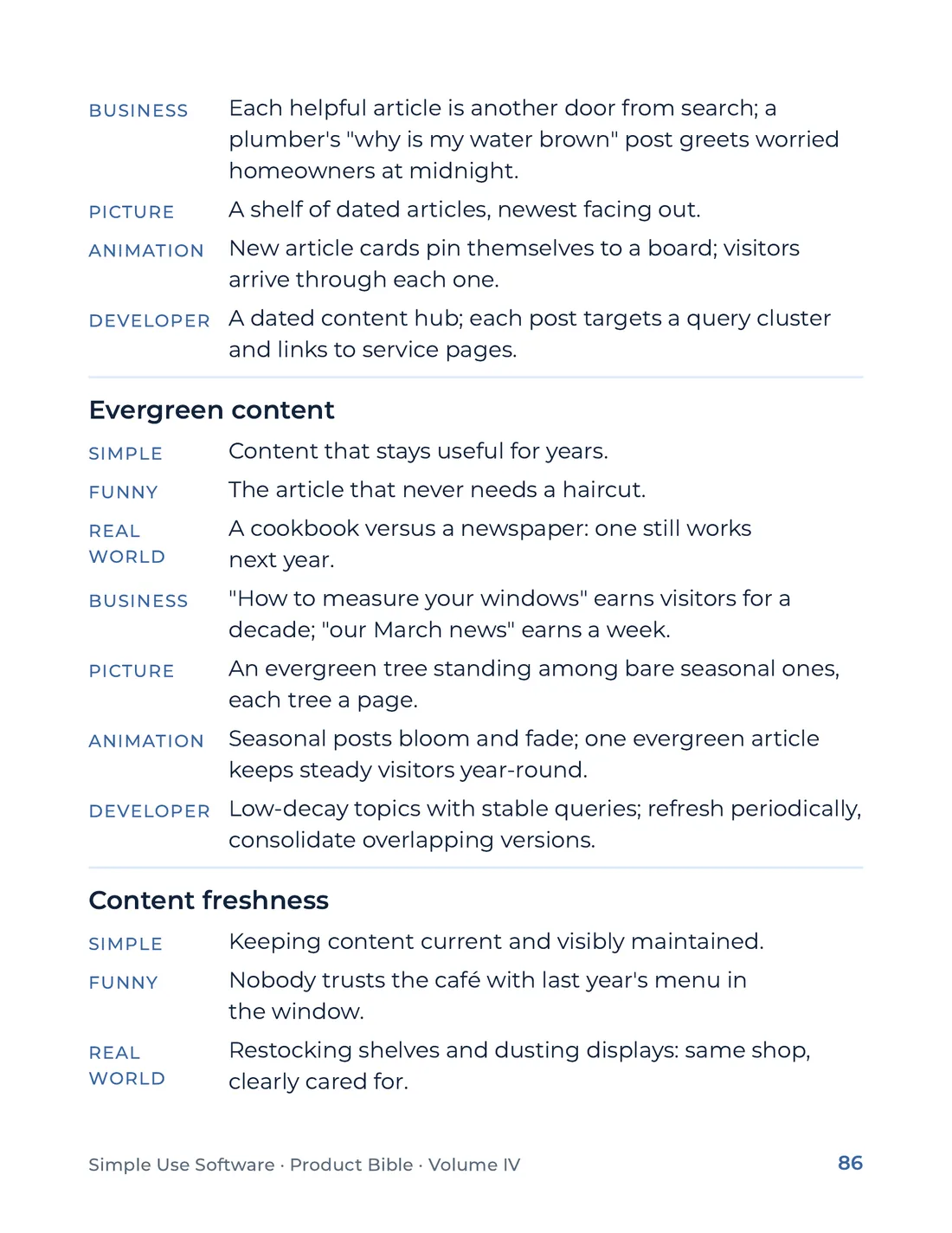 Product Bible, The Analogy Library, page 86