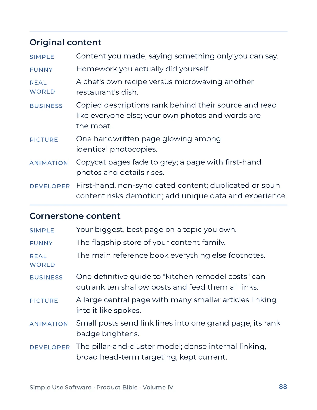 Product Bible, The Analogy Library, page 88