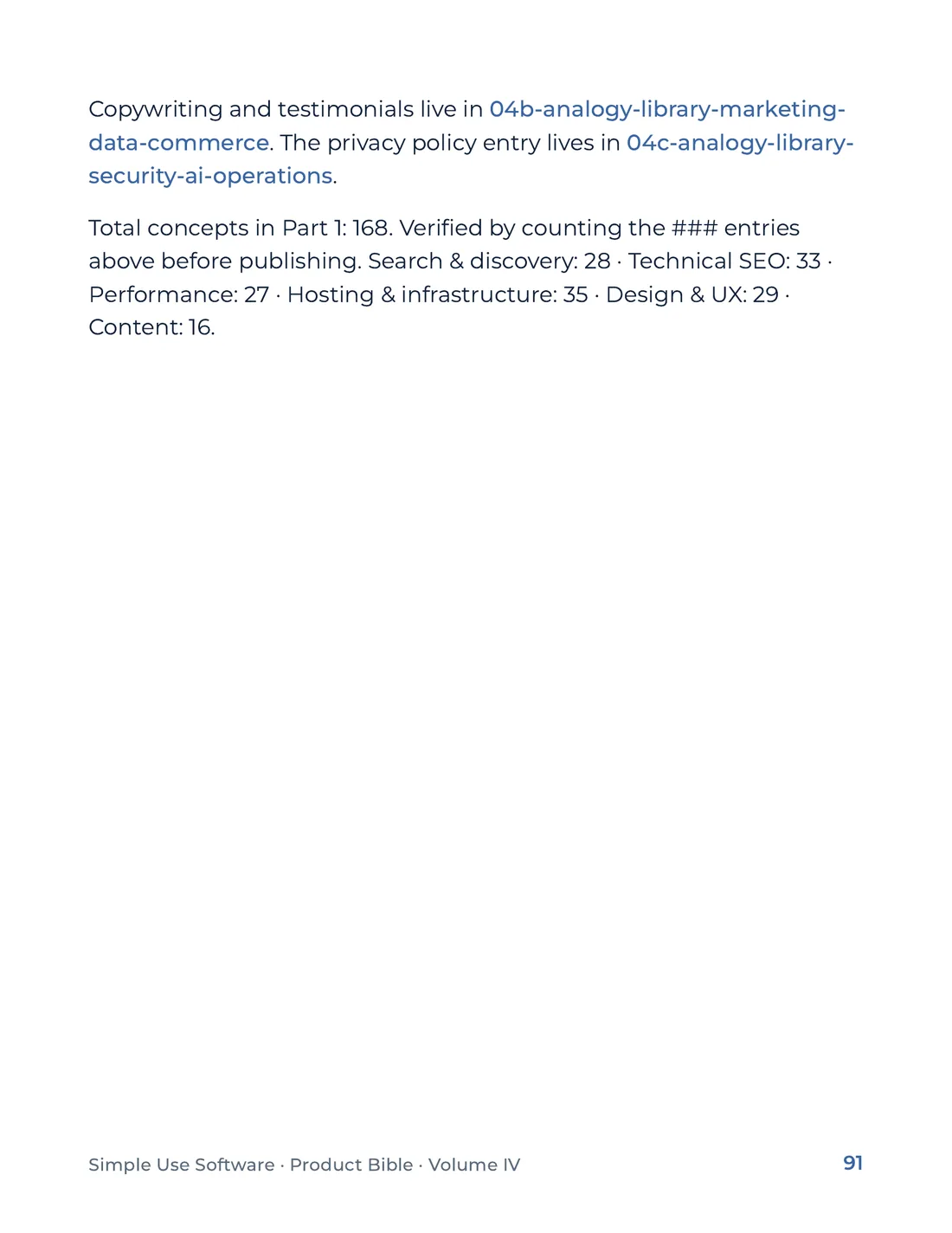 Product Bible, The Analogy Library, page 91