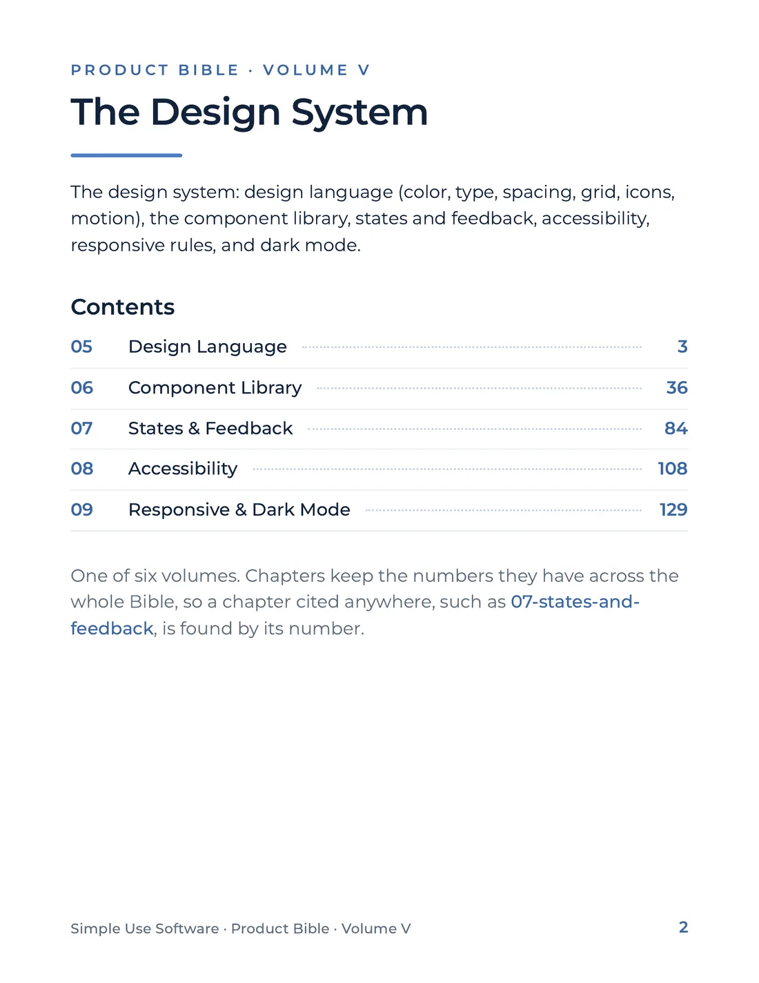 Product Bible, The Design System, page 2