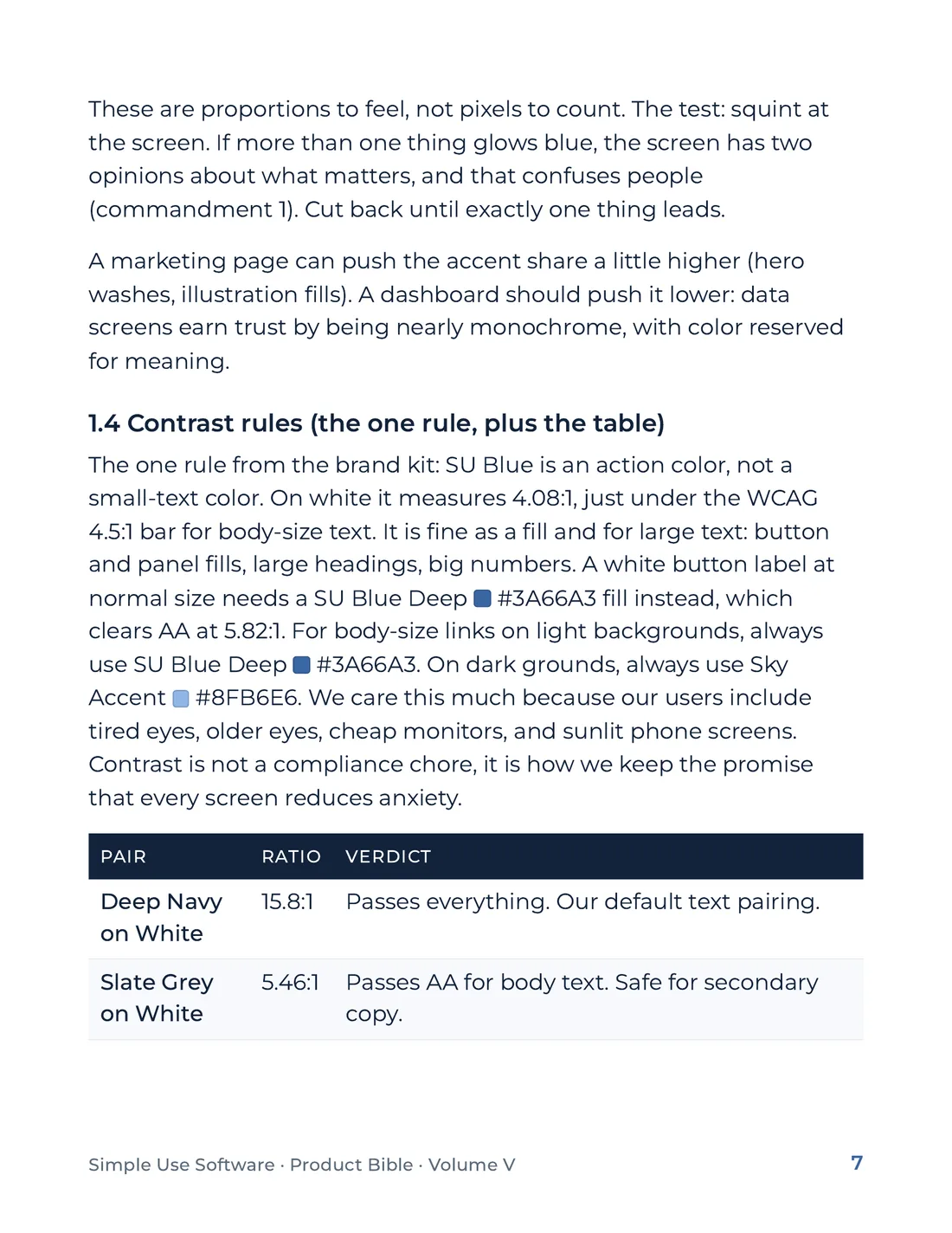 Product Bible, The Design System, page 7