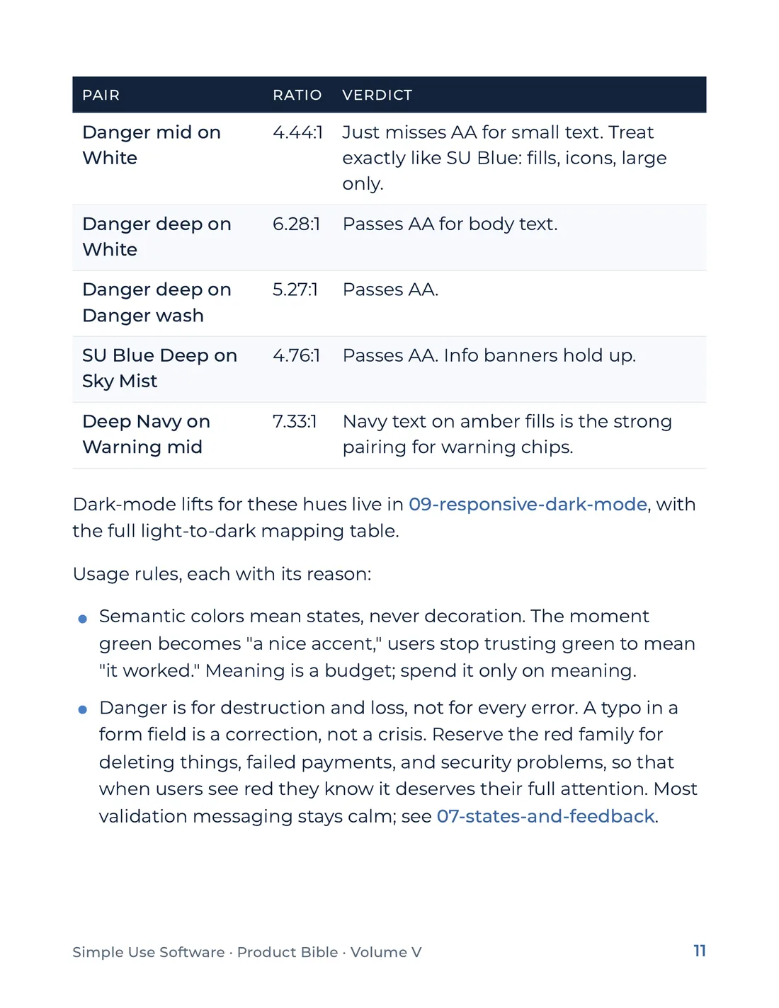 Product Bible, The Design System, page 11