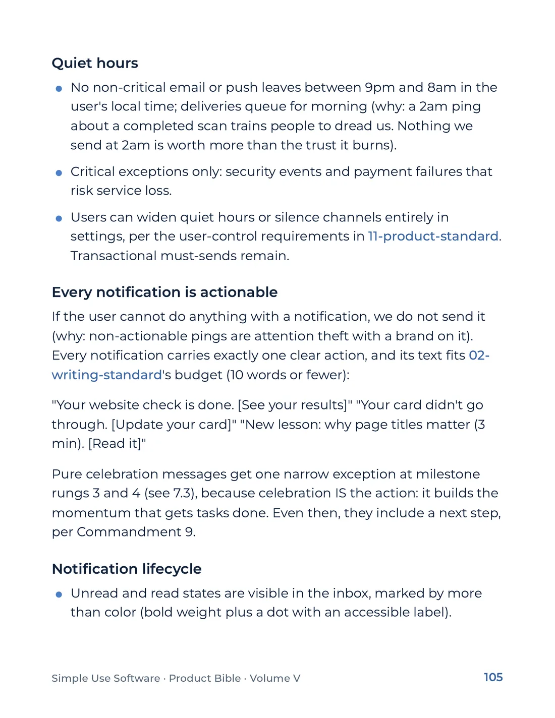 Product Bible, The Design System, page 105