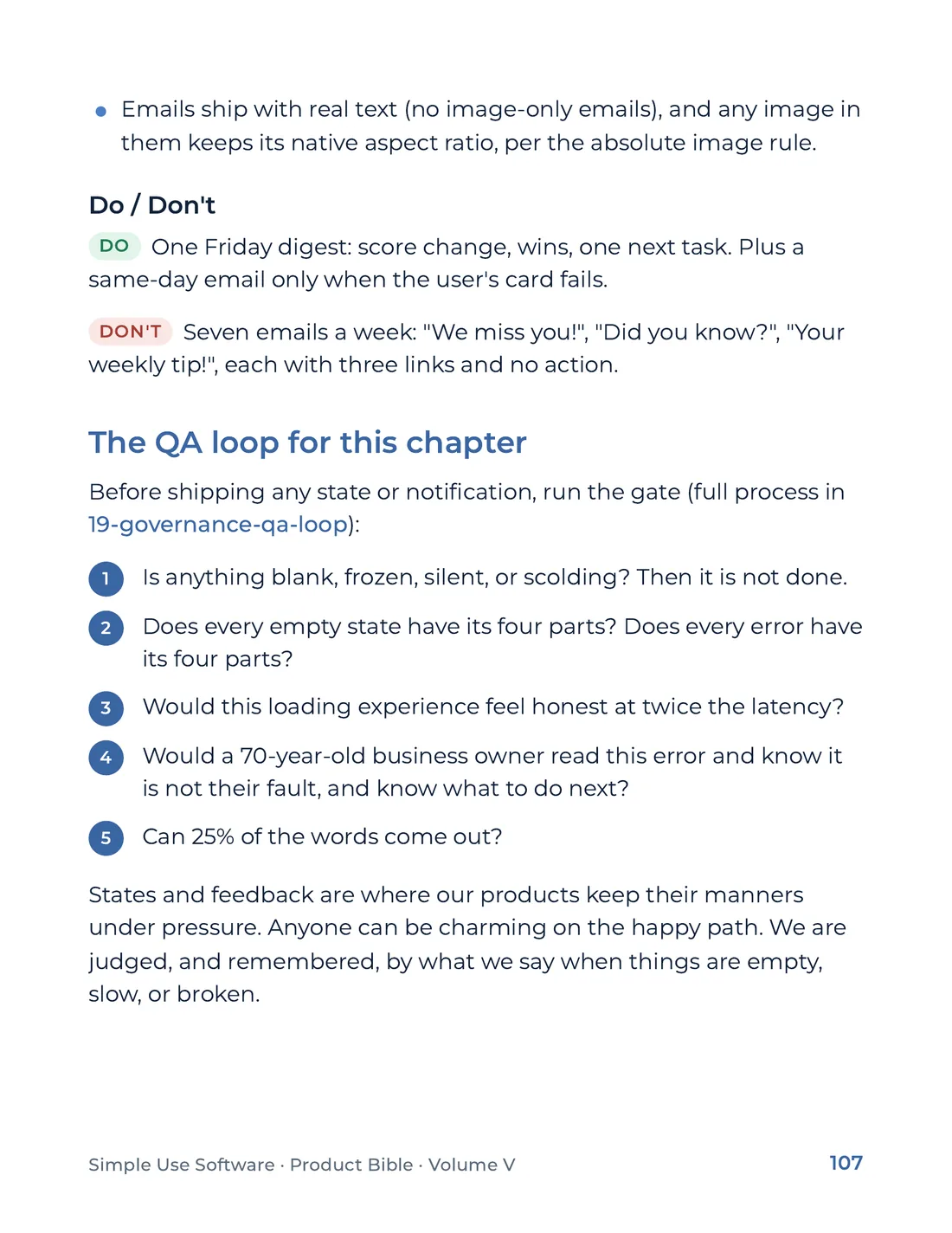 Product Bible, The Design System, page 107