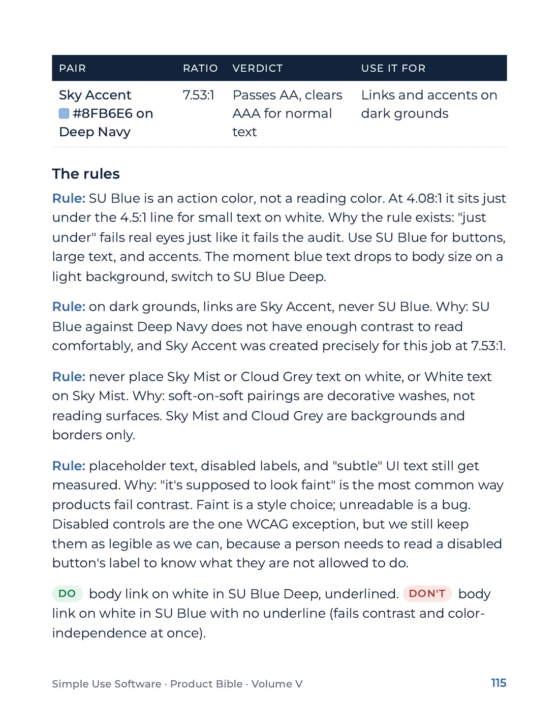 Product Bible, The Design System, page 115