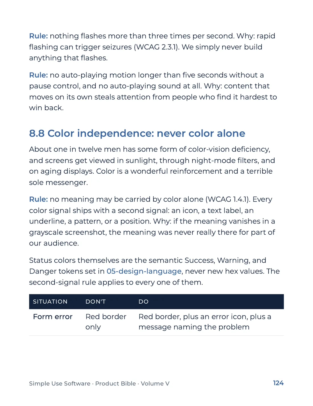 Product Bible, The Design System, page 124