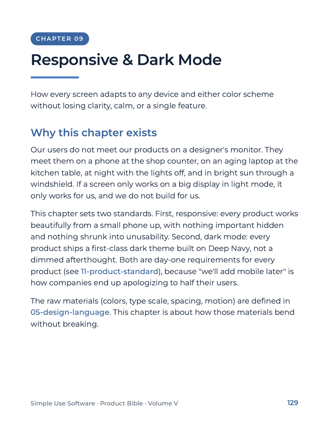 Product Bible, The Design System, page 129