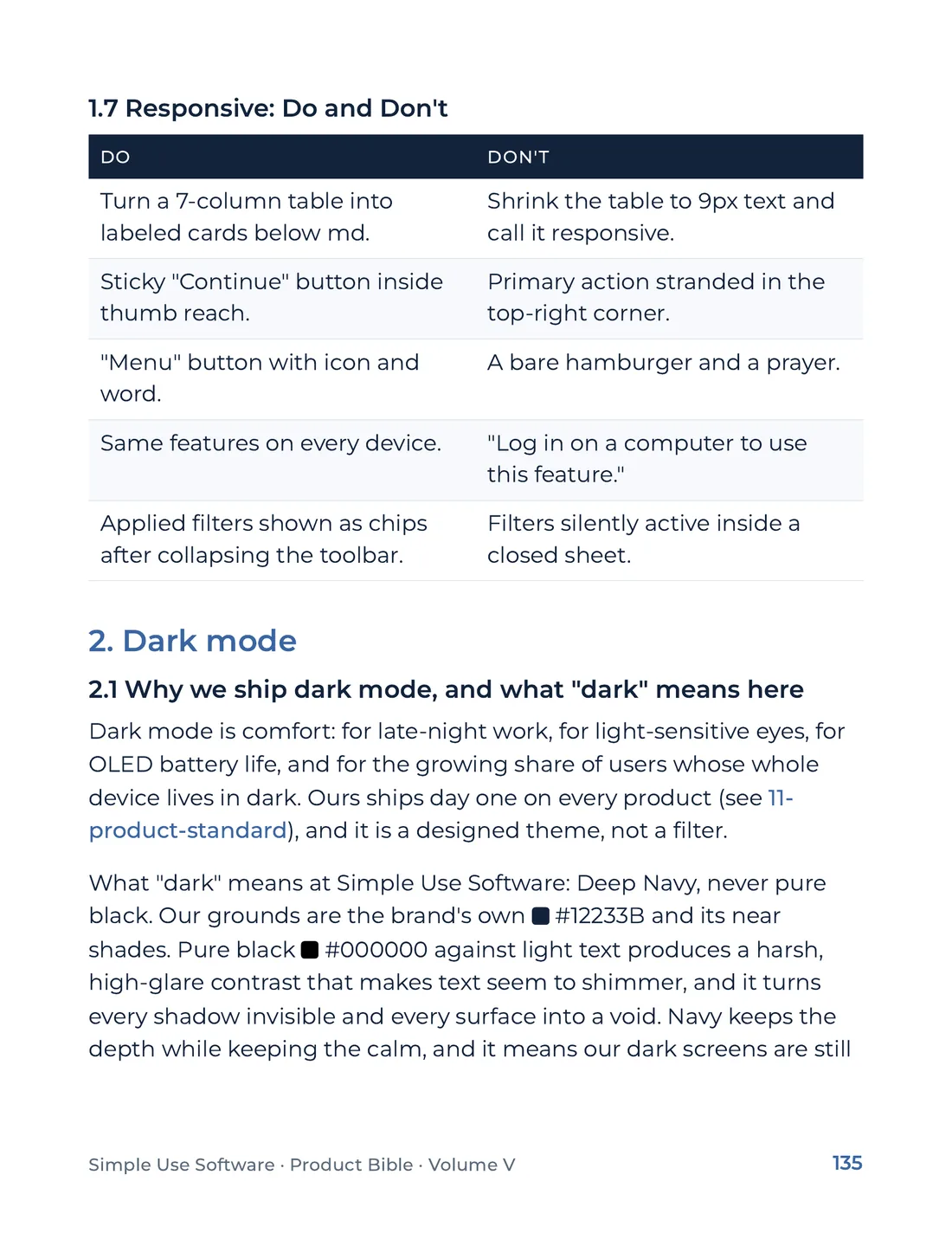 Product Bible, The Design System, page 135