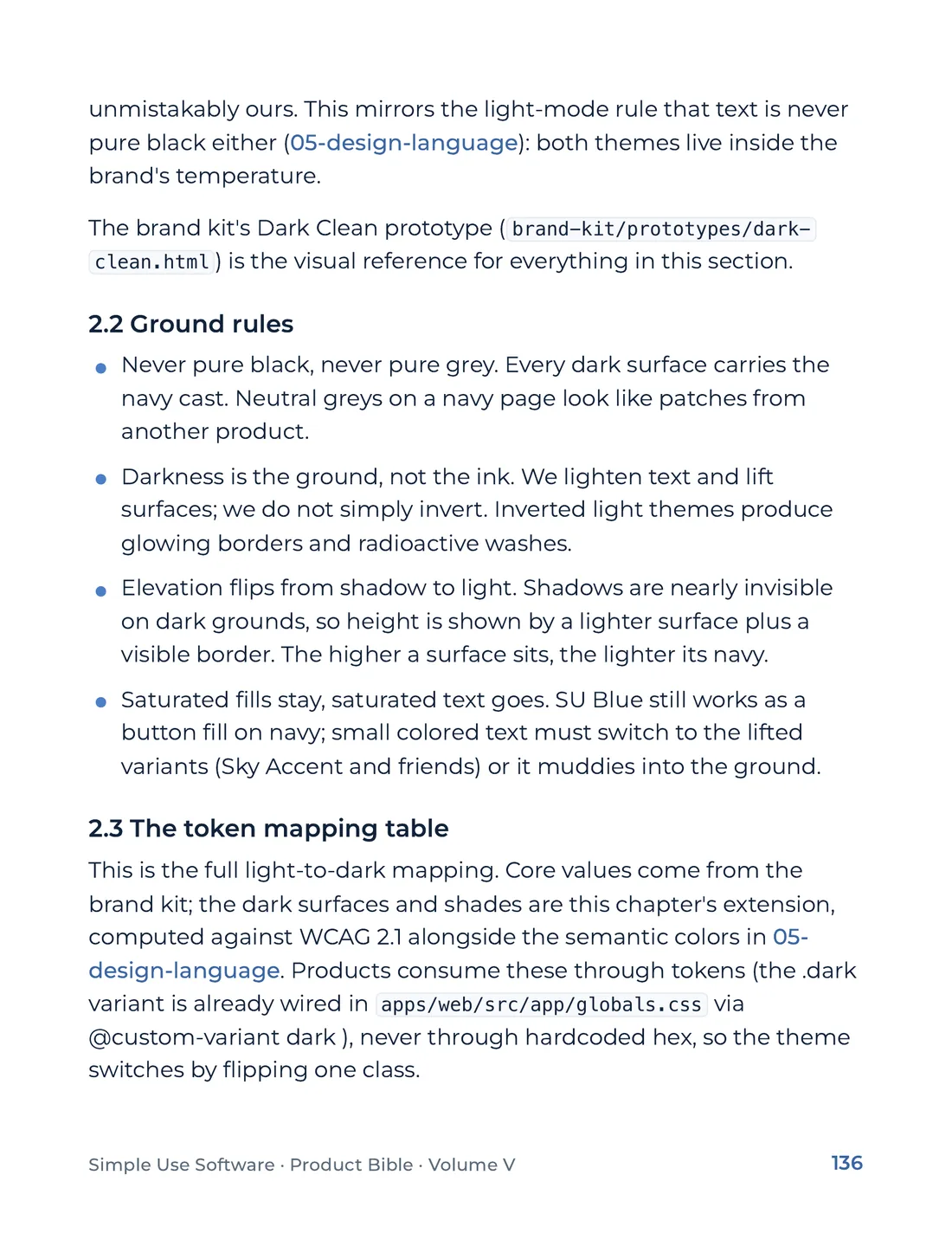 Product Bible, The Design System, page 136