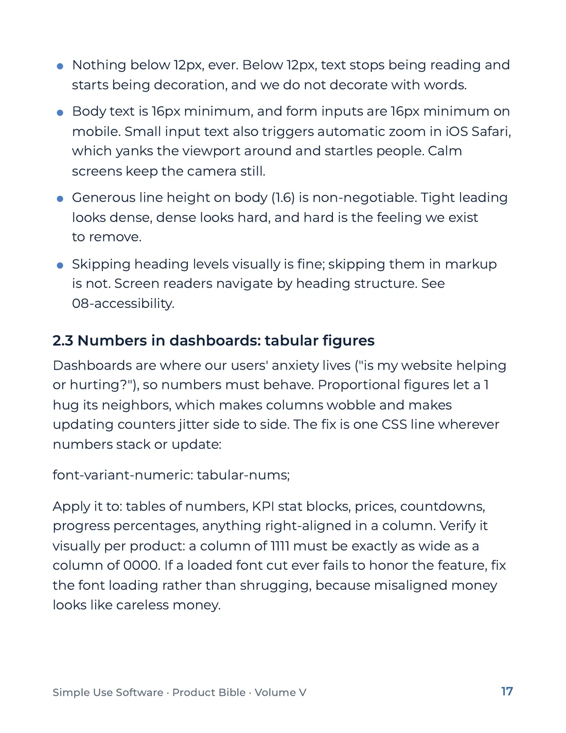 Product Bible, The Design System, page 17