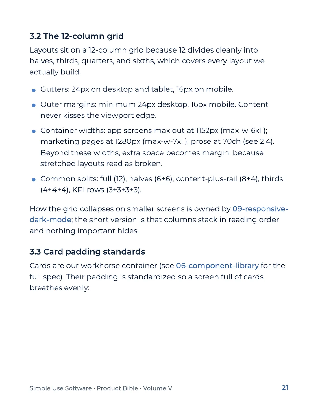 Product Bible, The Design System, page 21
