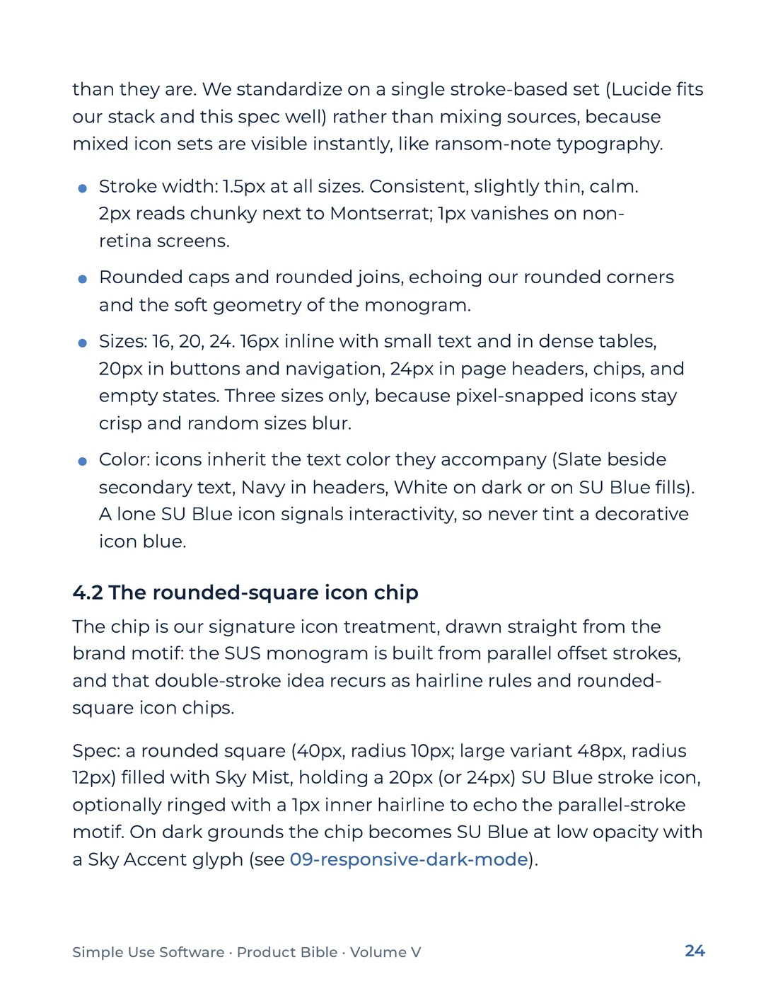 Product Bible, The Design System, page 24