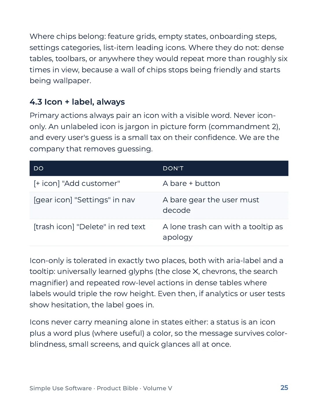 Product Bible, The Design System, page 25