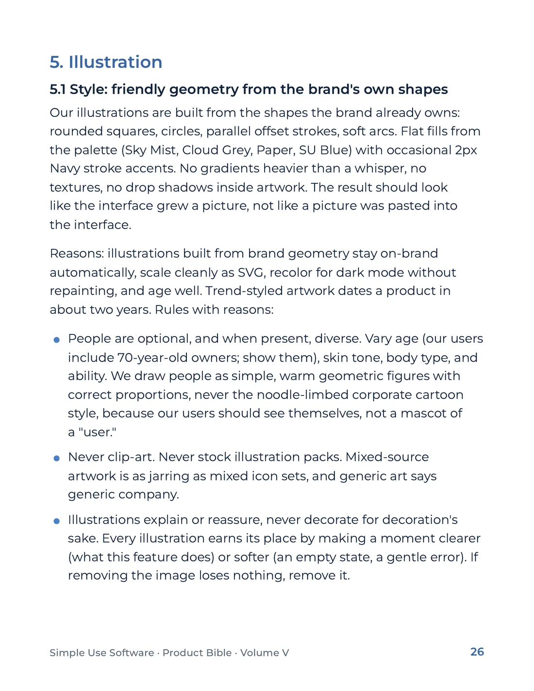 Product Bible, The Design System, page 26